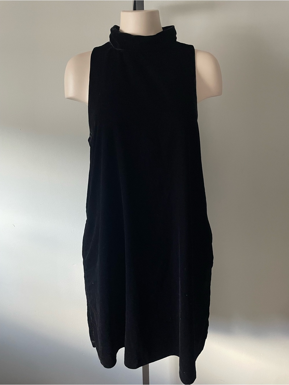 90s Y2K Vintage Temperance Velvet Velour Shift Dress Mockneck Goth Cocktail